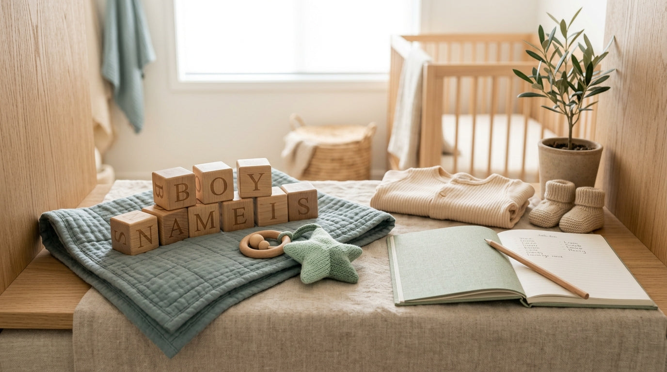 A newborn baby boy wrapped in a hospital blanket sleeping soundly