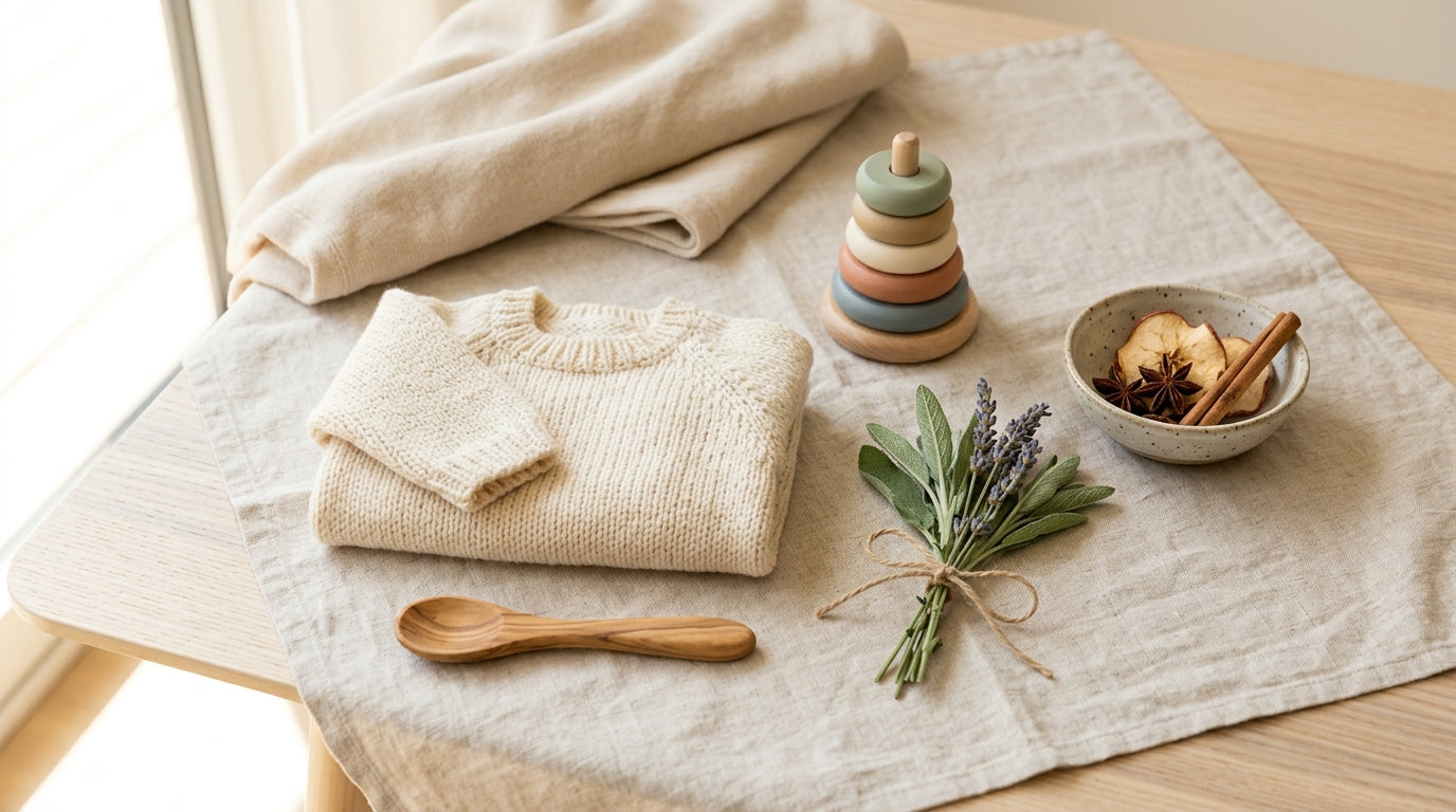Baby eating messy shredded beef in a high chair