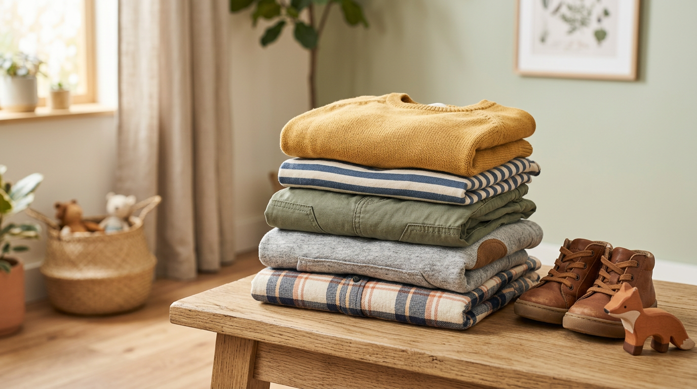 Muddy toddler boy knees in what used to be clean organic cotton joggers