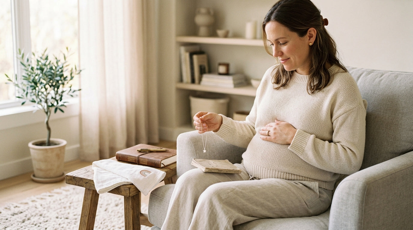 Wooden alpaca and rainbow play gym in a sunlit London nursery