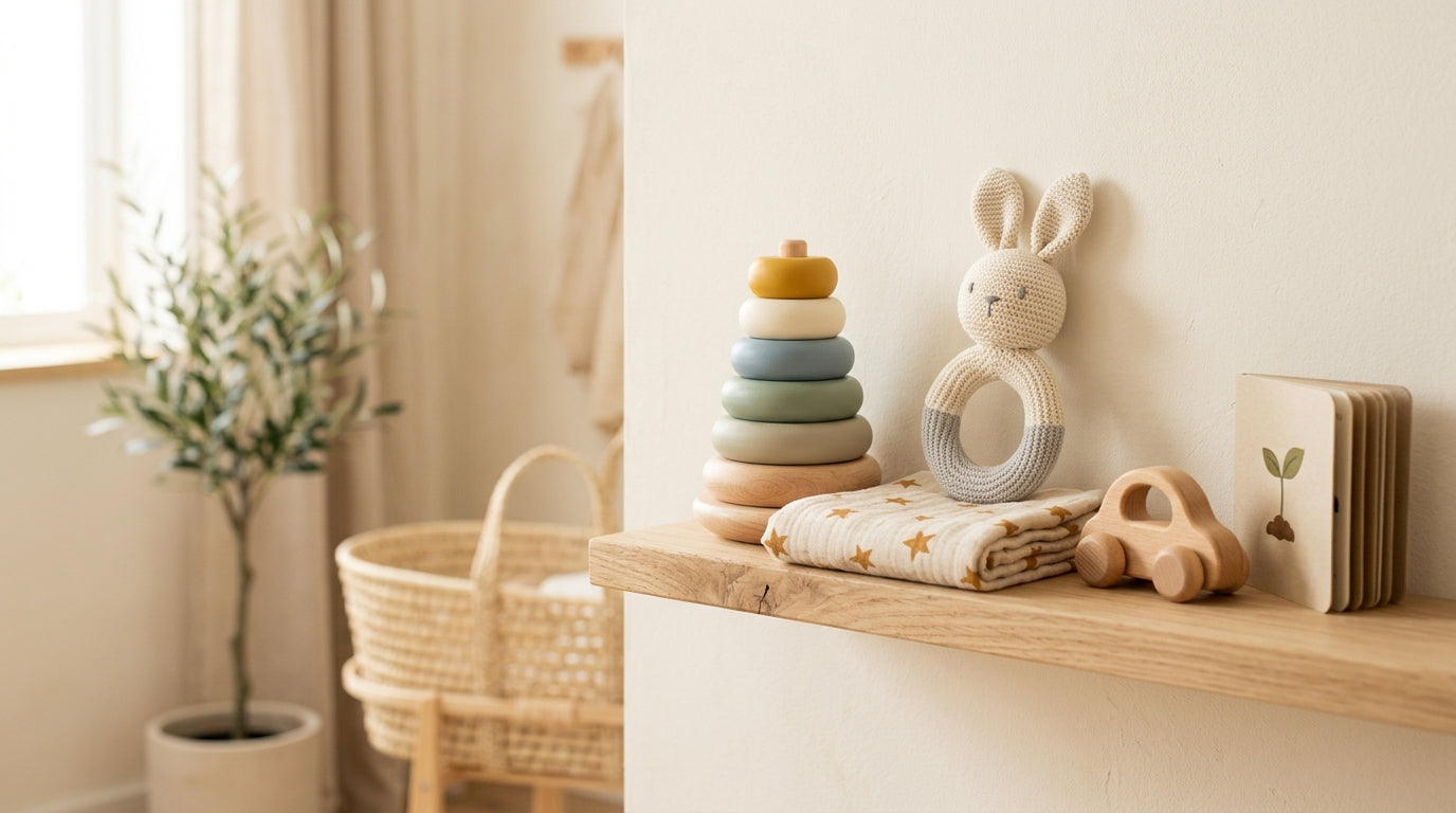 An eleven month old baby trying to eat a credit card on a rug