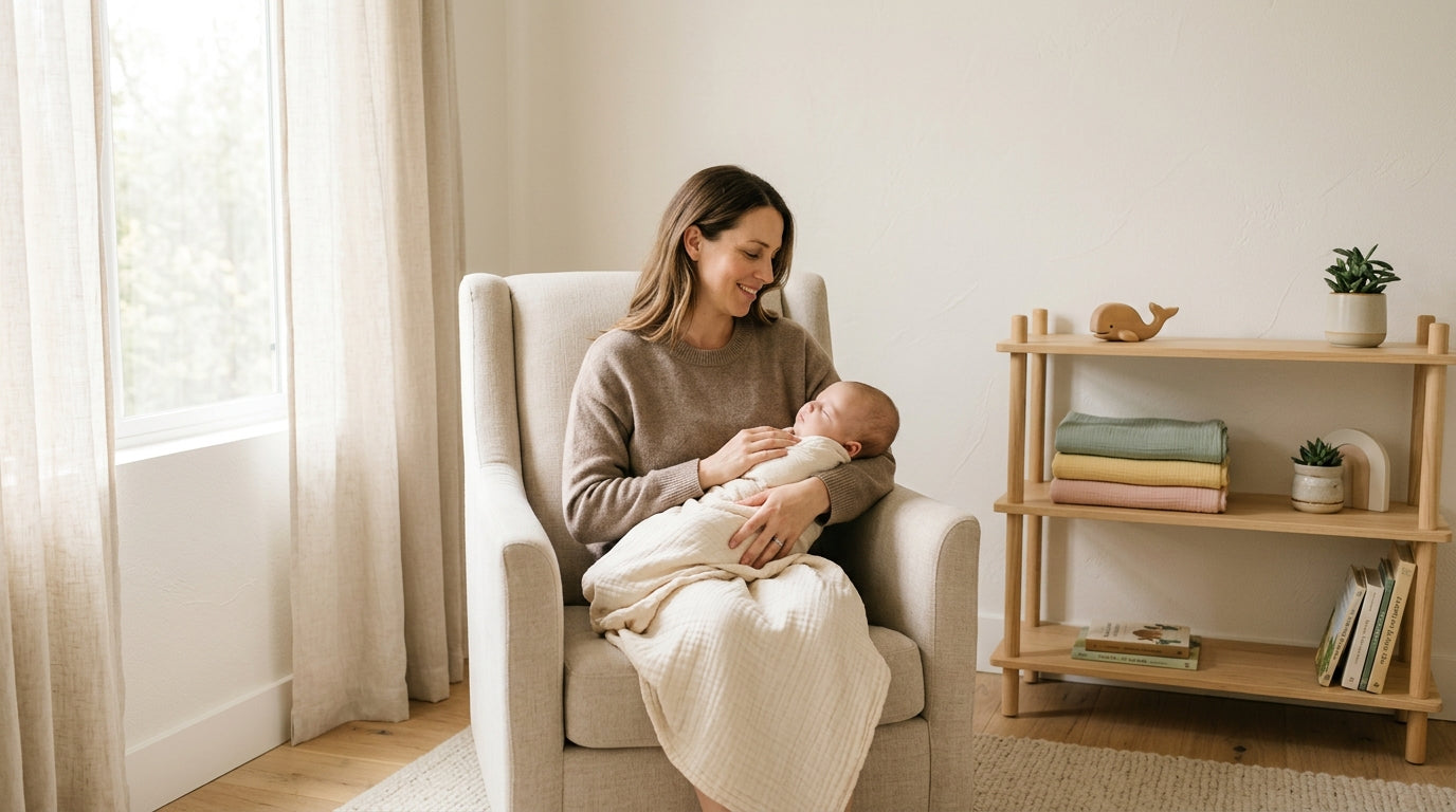 A half-empty coffee cup next to my phone showing baby safety articles