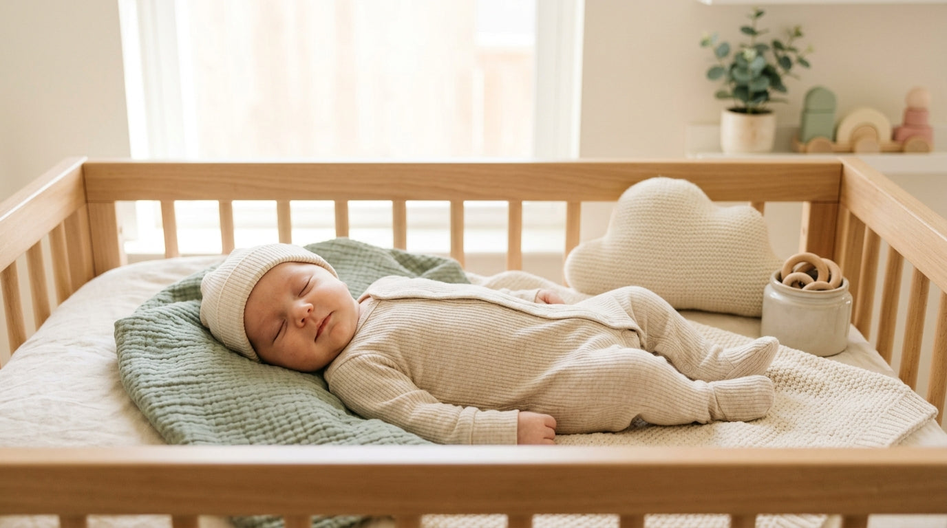 A tired dad holding a hiccuping baby against his shoulder