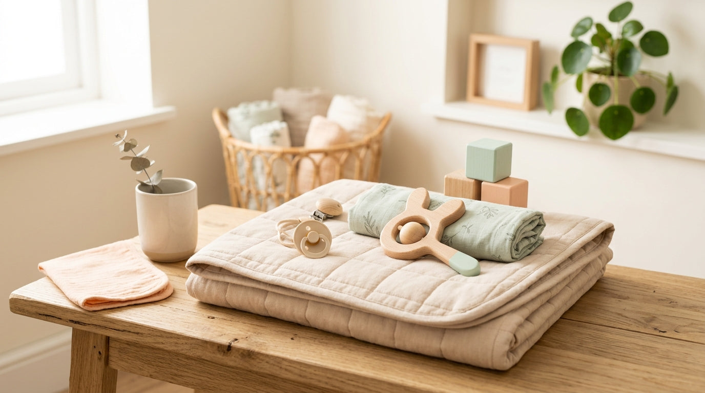 exhausted mom holding a tiny lil baby in a dimly lit chicago nursery
