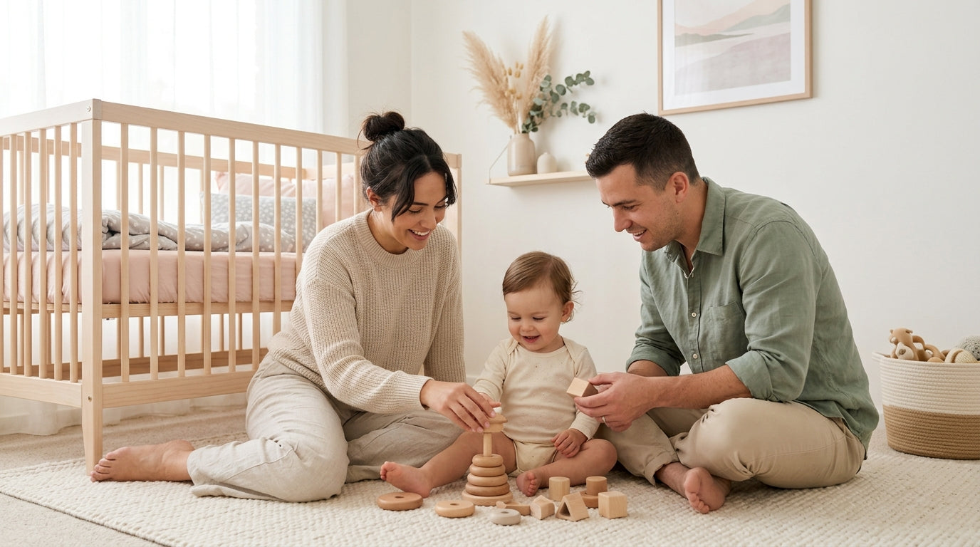 Mom folding laundry while reflecting on blended family drama and co parenting boundaries.