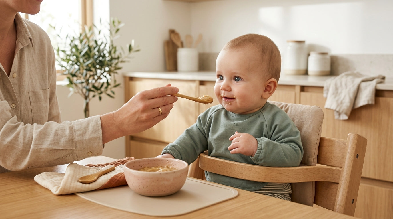 A tired father watching his twin daughters make a massive mess with ground beef