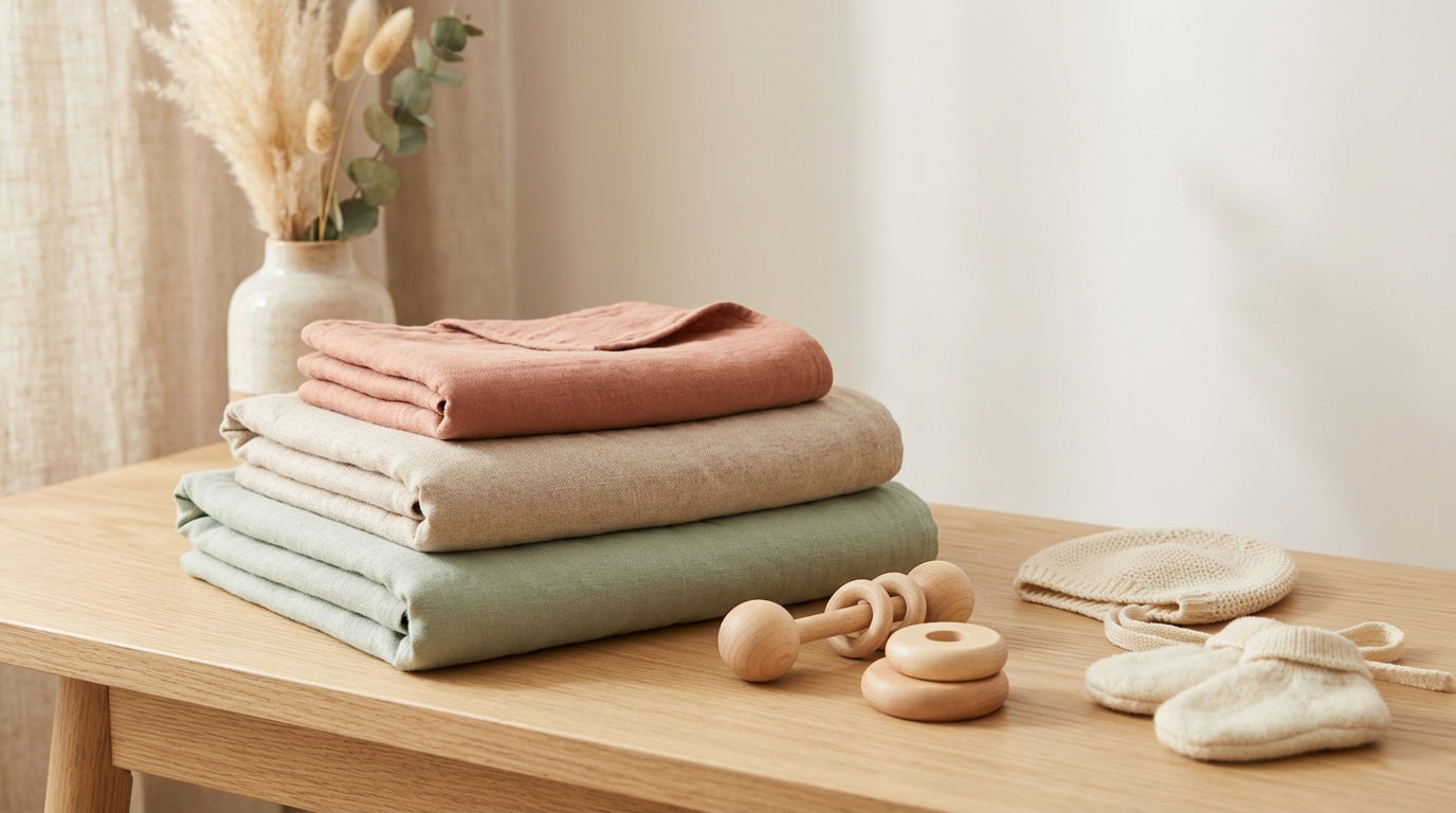 Dad sitting by a wooden baby gym researching Tommy Richman track meanings on his phone