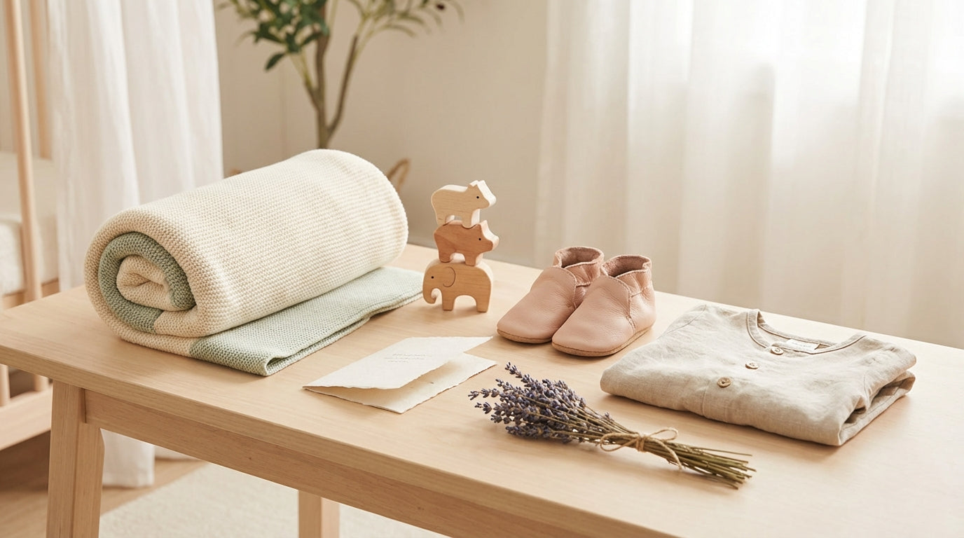 Jess folding a mountain of baby clothes while drinking lukewarm coffee