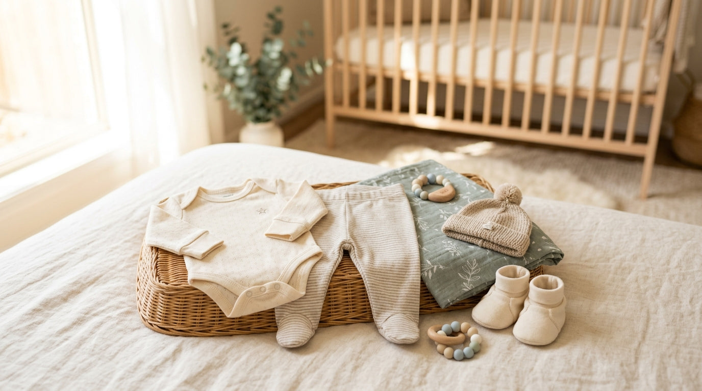 Premature baby wearing organic size 44 wrap bodysuit in NICU