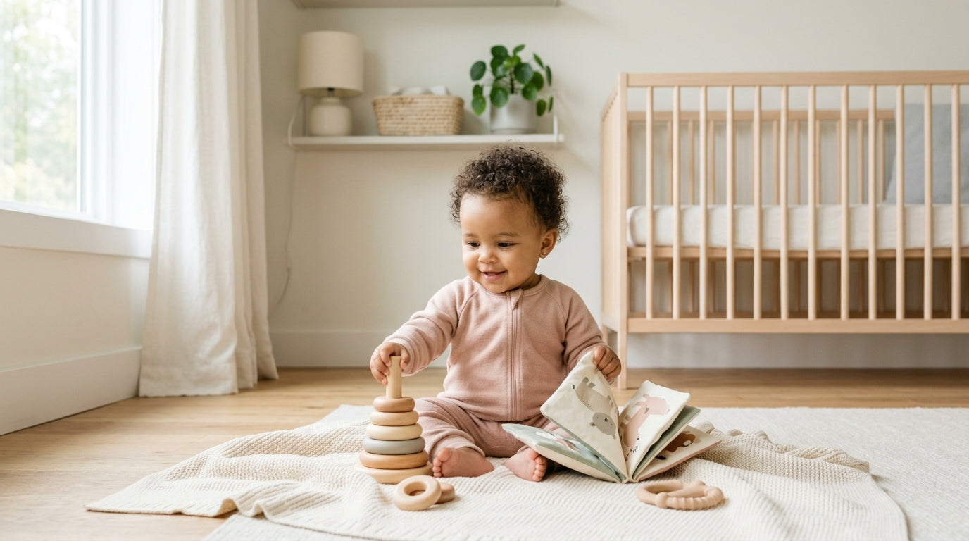 Raising a brainy baby naturally with simple toys and floor time.