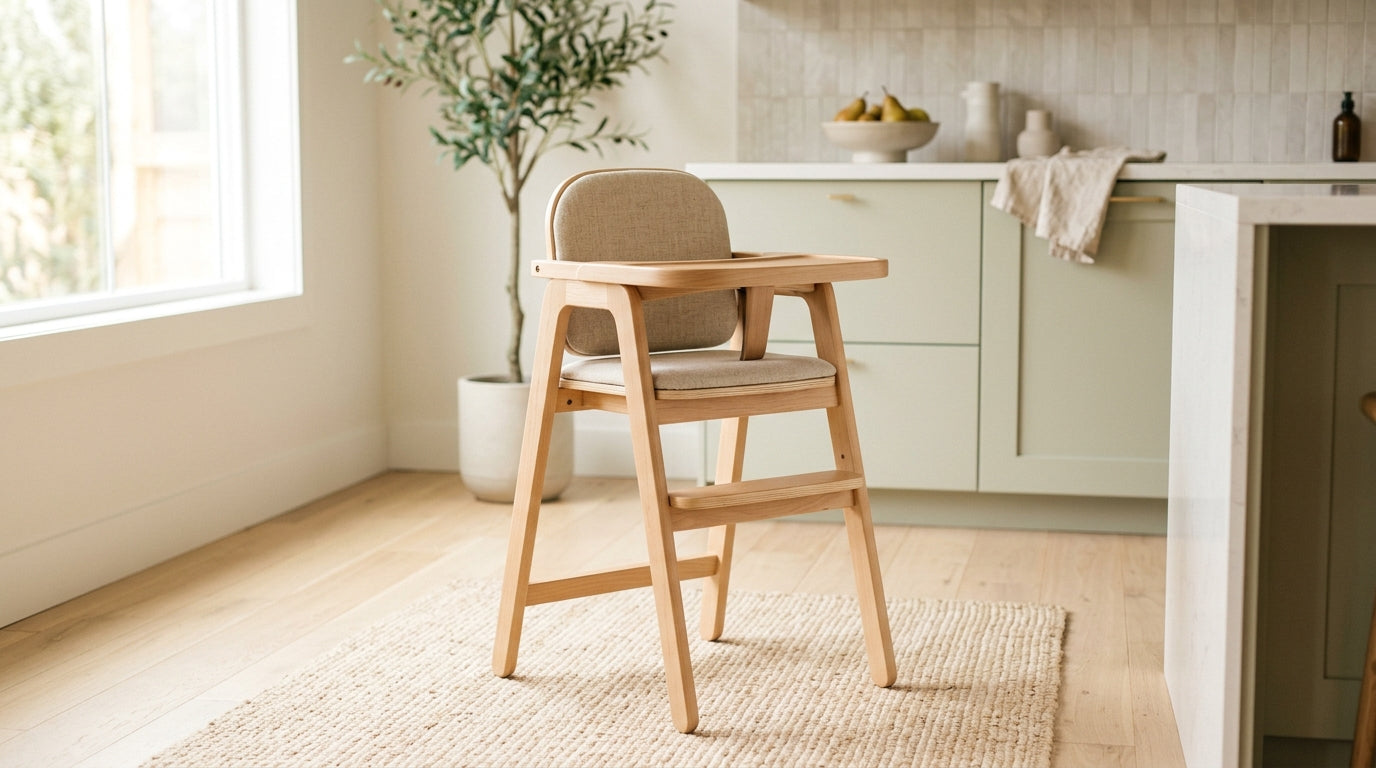 A stressed dad looking at a baby floor seat instruction manual