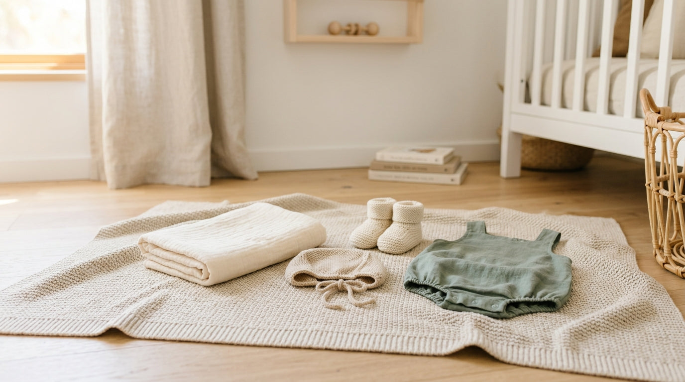 A chaotic living room floor covered in toddler toys and half-eaten rice cakes