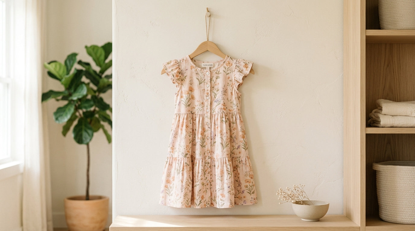 A tired mom holding a teething baby at a wedding while wearing a formal gown
