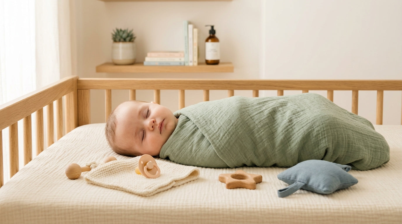 Exhausted dad holding two crying babies in a modern nursery