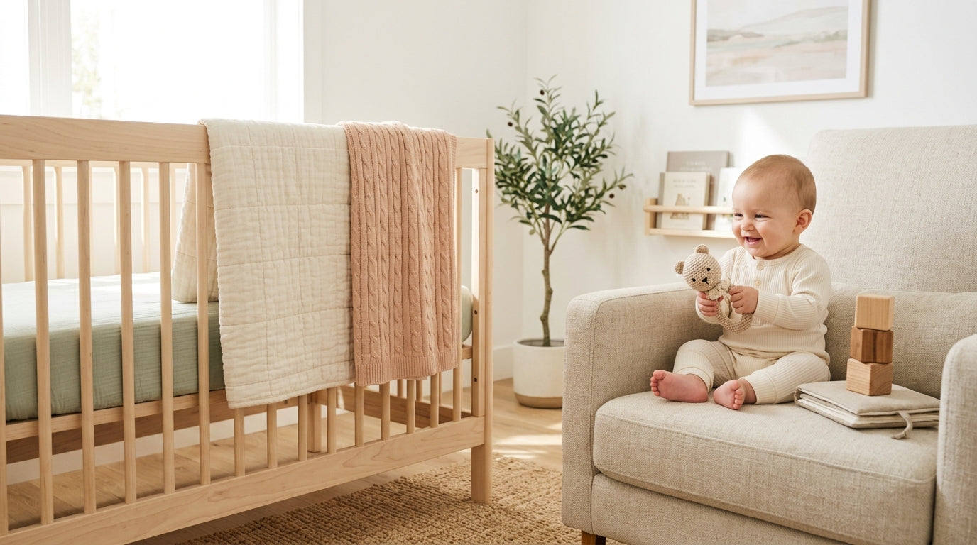 Exhausted mom holding baby listening to sir mix-a-lot baby got back in nursery