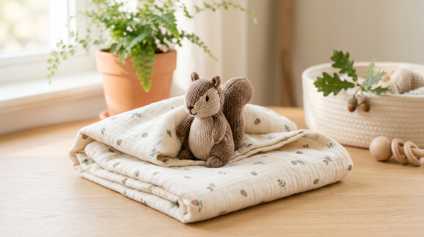 A confused dad looking at a squirrel in a London park while holding twin toddlers