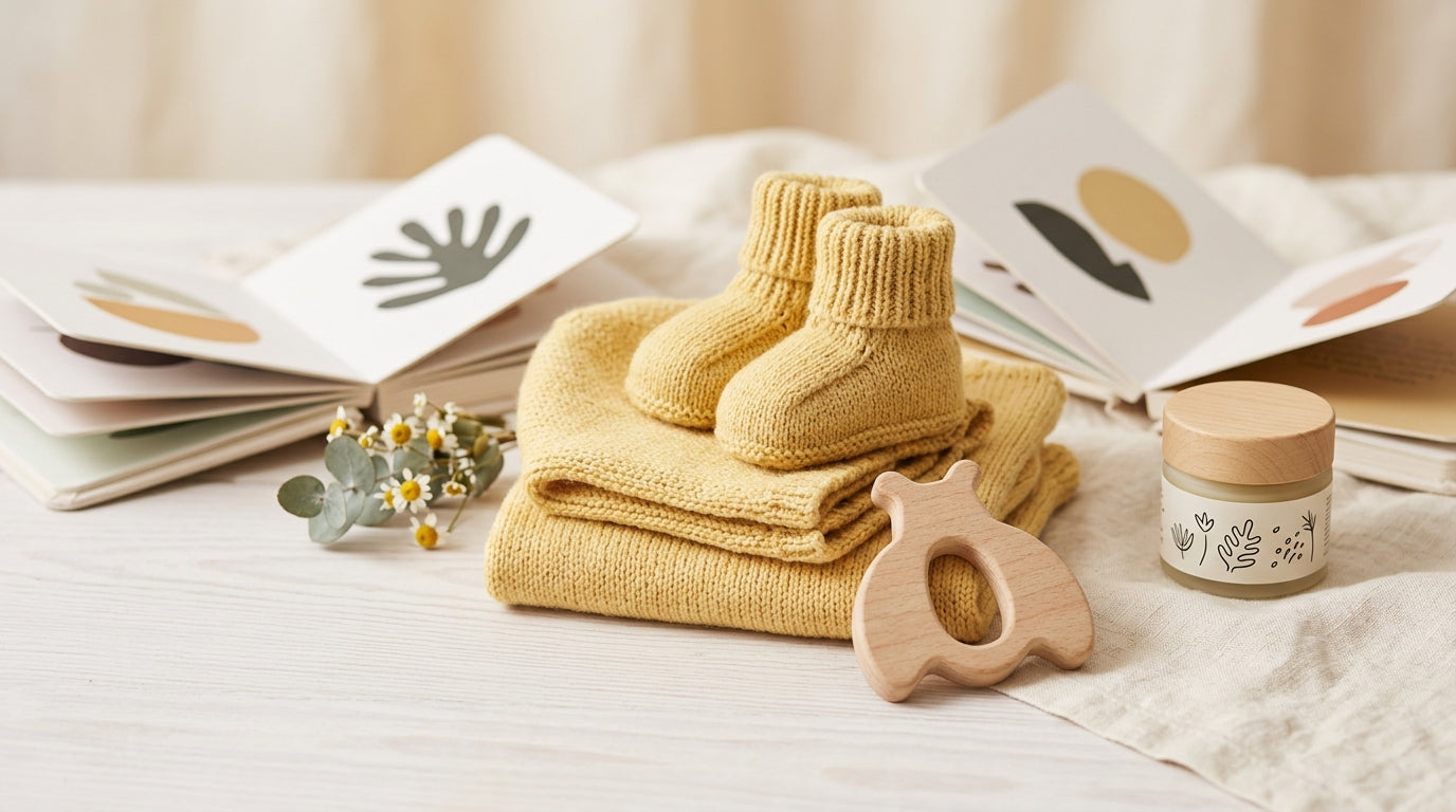 A tired dad holding his newborn baby near a window