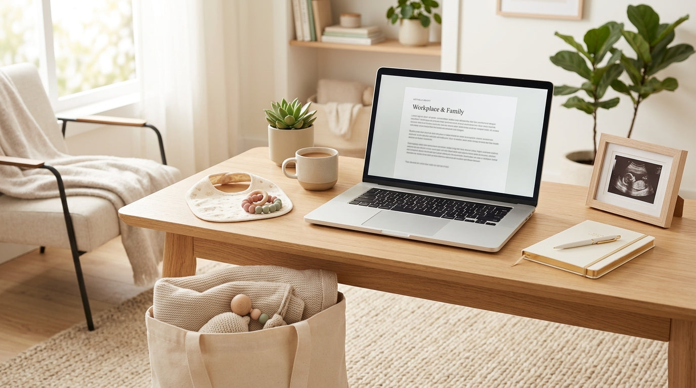 Pregnant woman in hospital scrubs holding a medical chart