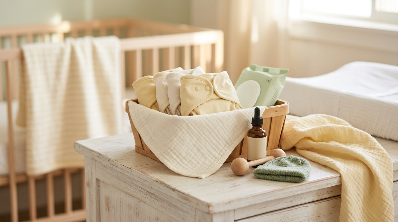 Mother checking diaper for yellow watery diarrhea in babies