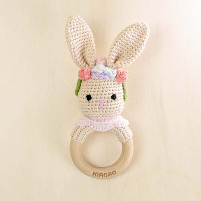 bunny with bibs baby rattle toy