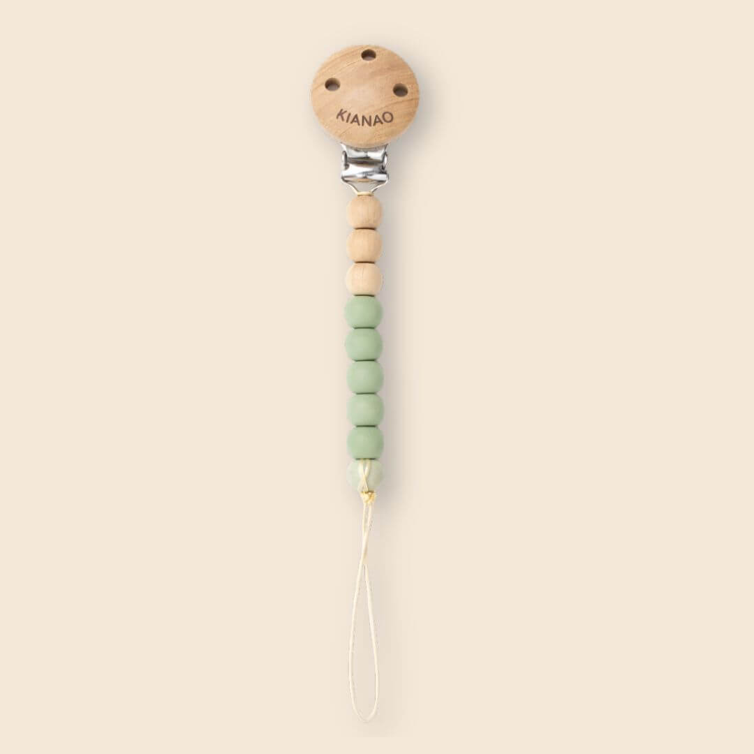 Schnullerketten Holz & Silikon Perlen BPA-Frei Baby Beißspielzeug