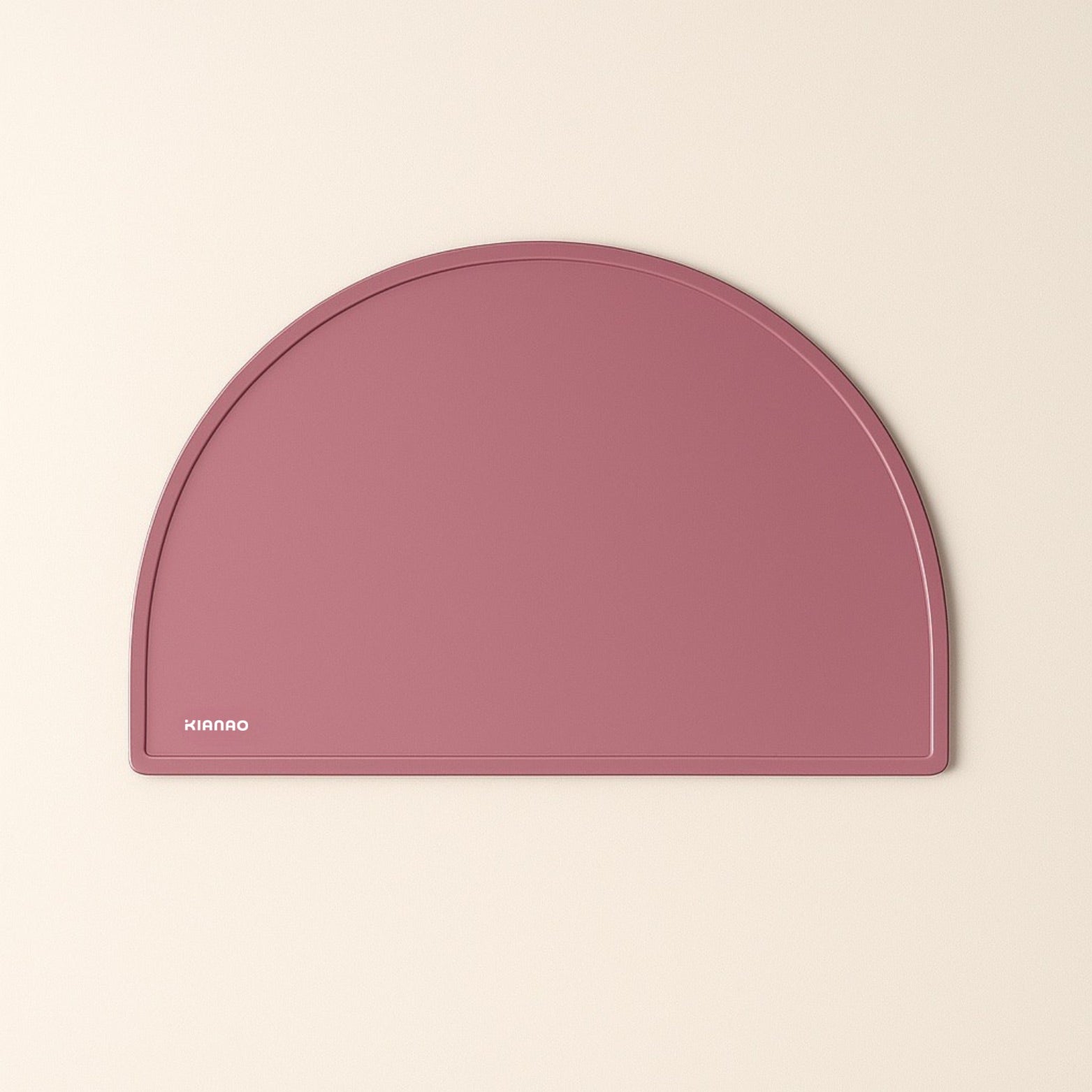 Pastel Violet silicone placemat with elegant half-circle design and practical spill-containing edges