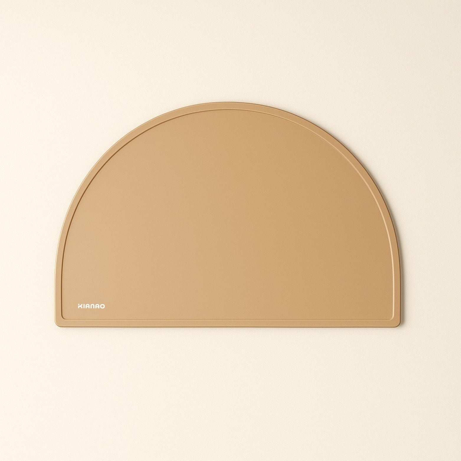 Sand Color silicone placemat featuring clean lines, raised border and smooth surface for easy cleaning