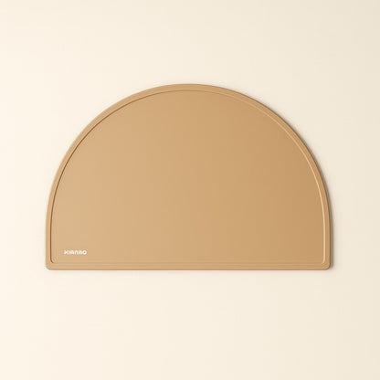 Sand Color silicone placemat featuring clean lines, raised border and smooth surface for easy cleaning