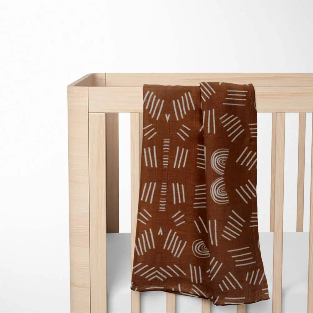 On bed Rainbow Bridge Bamboo Baby Blanket with ultra-soft bamboo fabric - secure, hypoallergenic and eco-friendly design