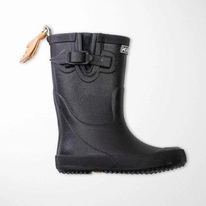 black olive kids rain boots with premium natural rubber and comfortable cotton lining