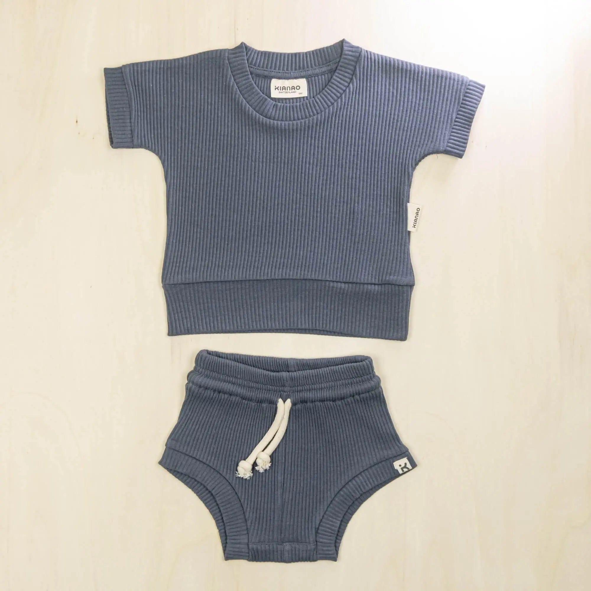 indigo blue organic cotton baby summer clothes with breathable fabric ideal for hot weather comfort