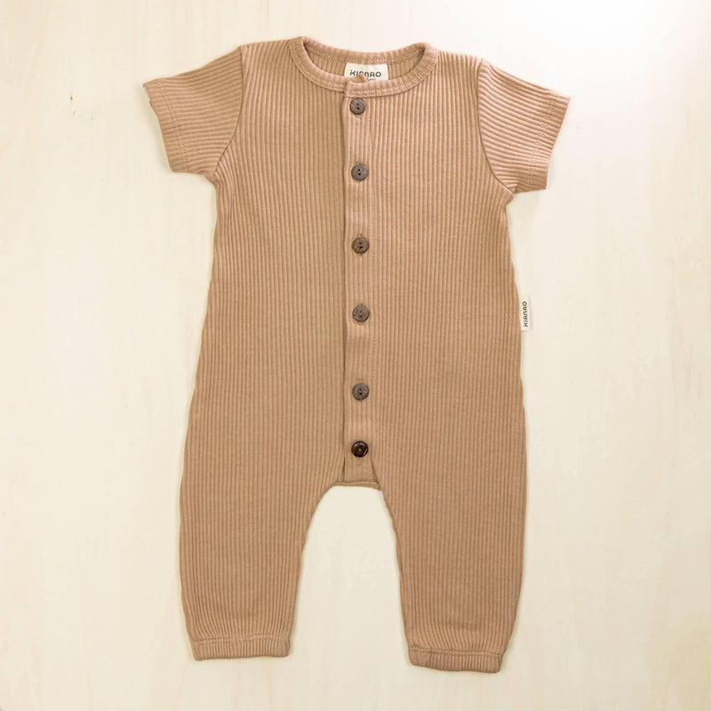 KIANAO Baby One-Pieces Mocha / 1-3 M Harem Jumpsuit Organic Cotton