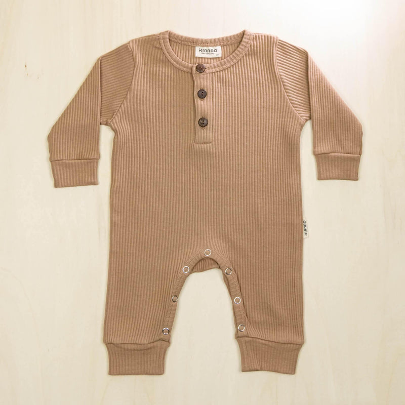 KIANAO Baby One-Pieces Mocha / 1-3 M Jumpsuit Organic Cotton