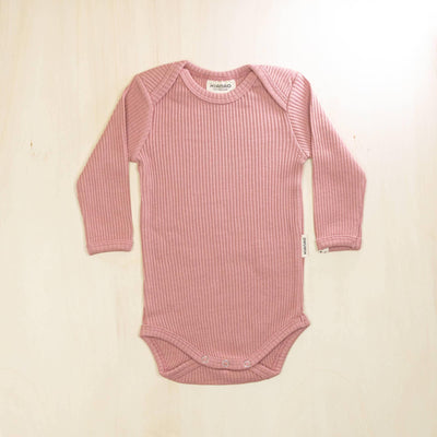 KIANAO Baby One-Pieces Old Rose / 0-1 M Long Sleeve Bodysuit Organic Cotton