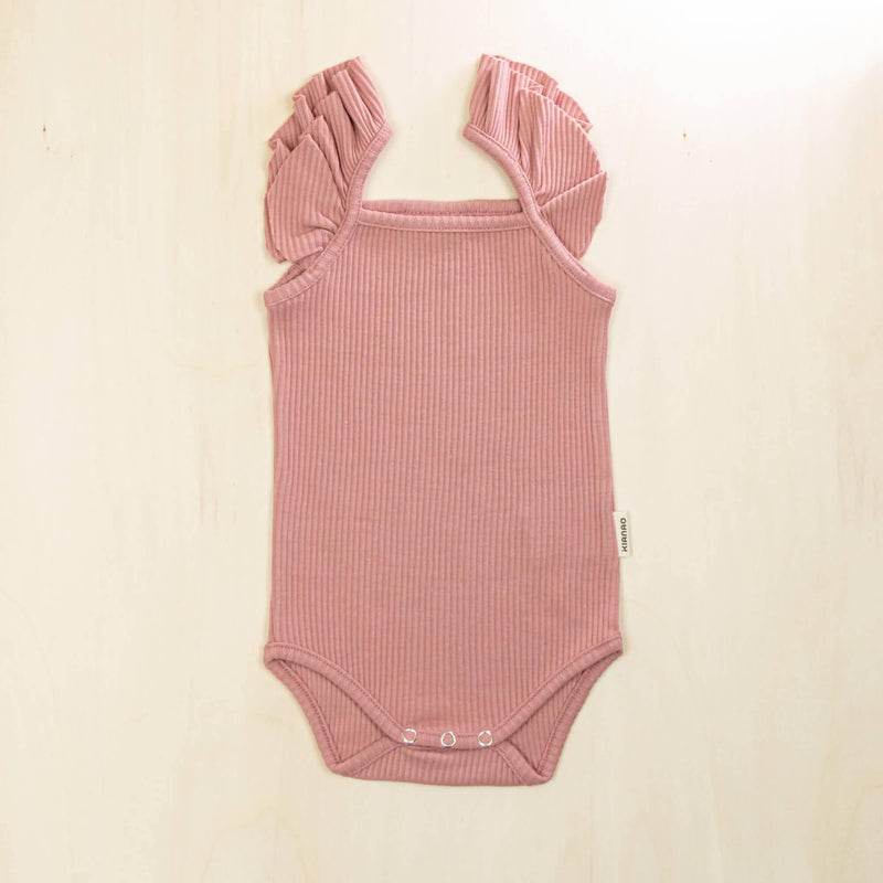KIANAO Baby One-Pieces Old Rose / 18-24 M Flutter Bodysuit Organic Cotton