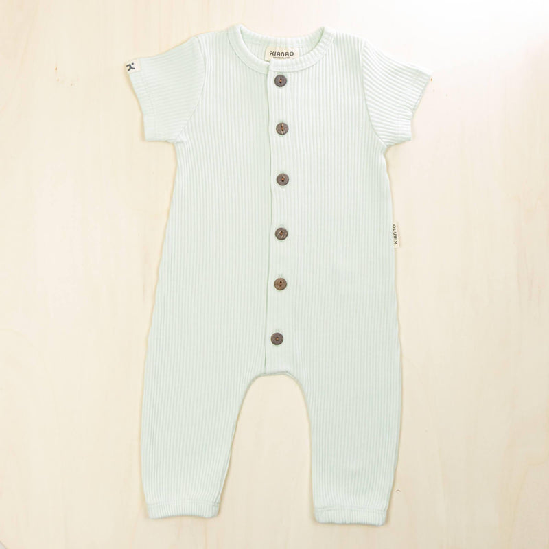 KIANAO Baby One-Pieces Pale Turquoise / 1-3 M Harem Jumpsuit Organic Cotton