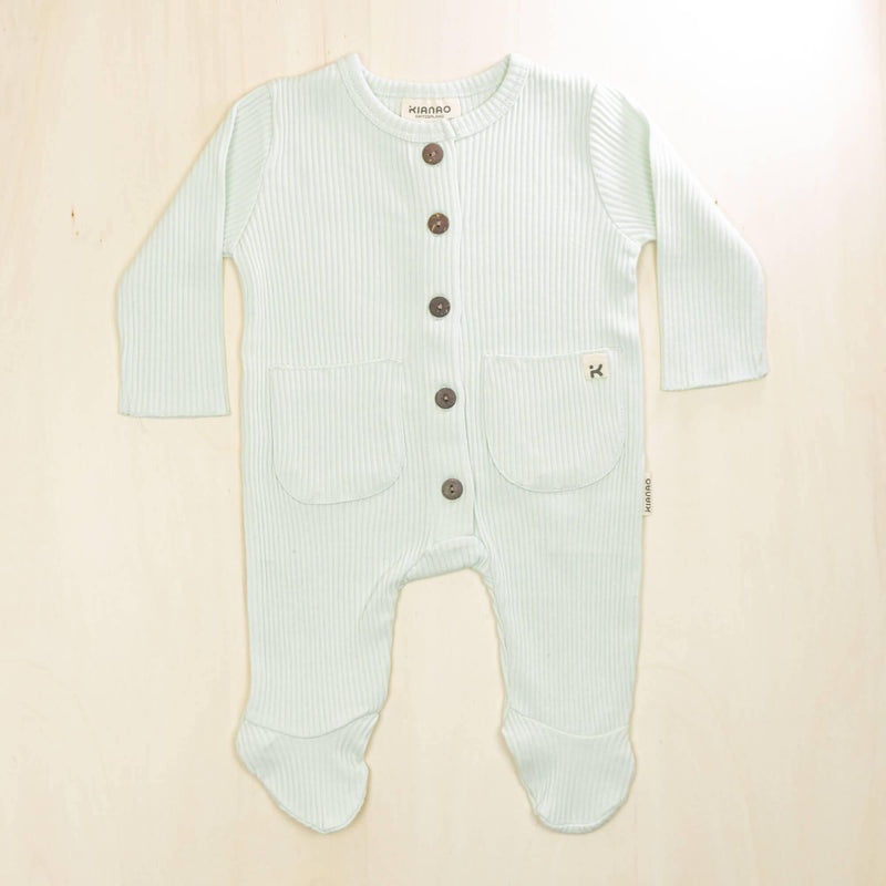 KIANAO Baby One-Pieces Pale Turquoise / 1-3 M Jumpsuit Organic Cotton