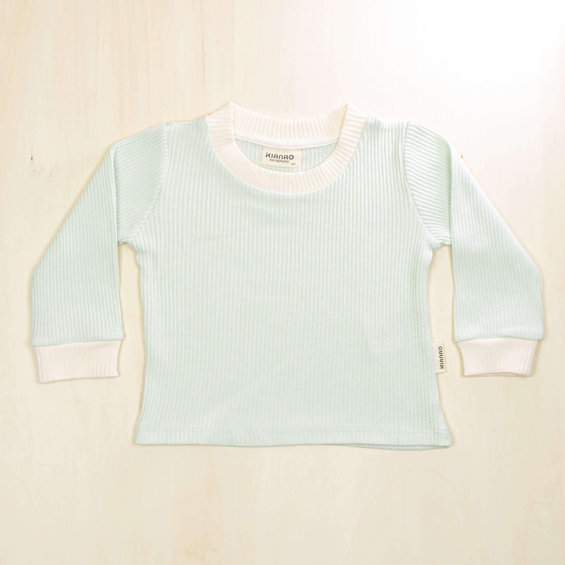 KIANAO Baby & Toddler Tops Pale Turquoise / 6-9 M Retro Sweater Organic Cotton