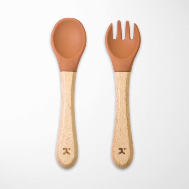 KIANAO Flatware Sets Beige Rotten Bamboo Spoon and Fork Set