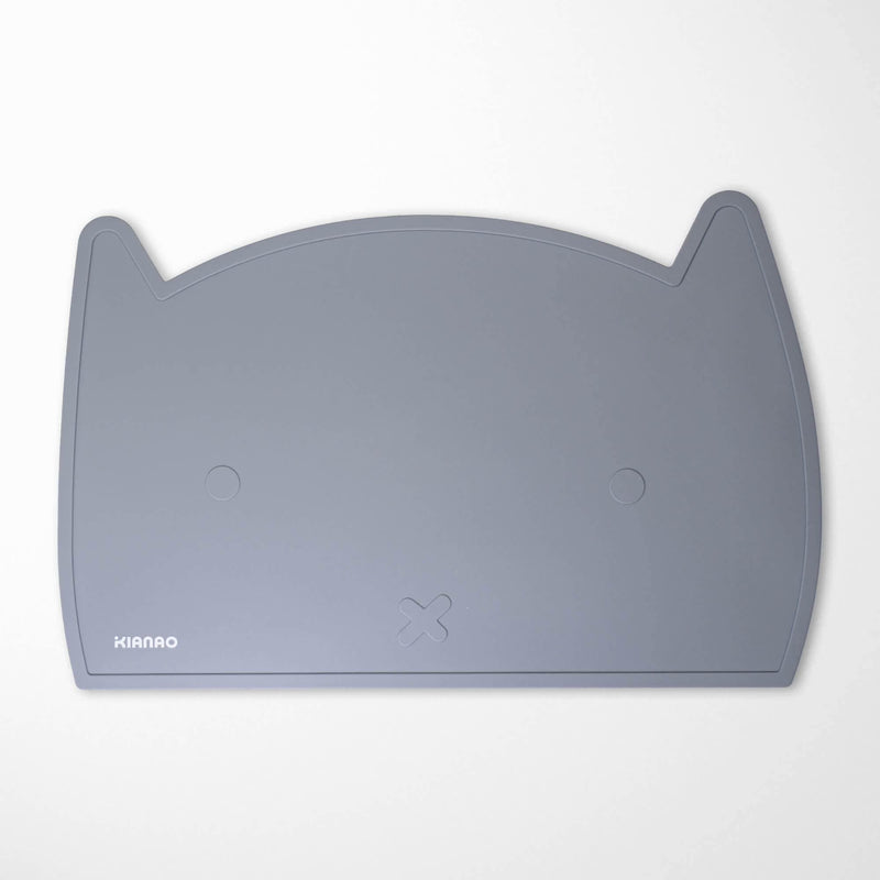 KIANAO Placemats Slate Gray Cat Silicone Placemats