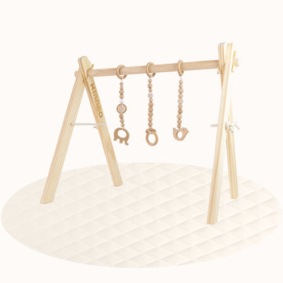 KIANAO Play Gyms Wooden Animals Play Gym Set