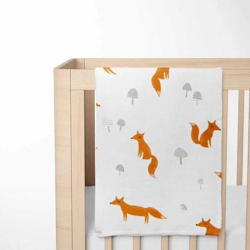 KIANAO Swaddling Blankets Fox Bamboo Baby Blankets