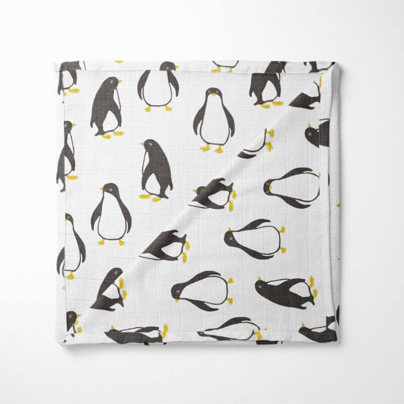 KIANAO Swaddling Blankets Penguin Organic Cotton Blankets