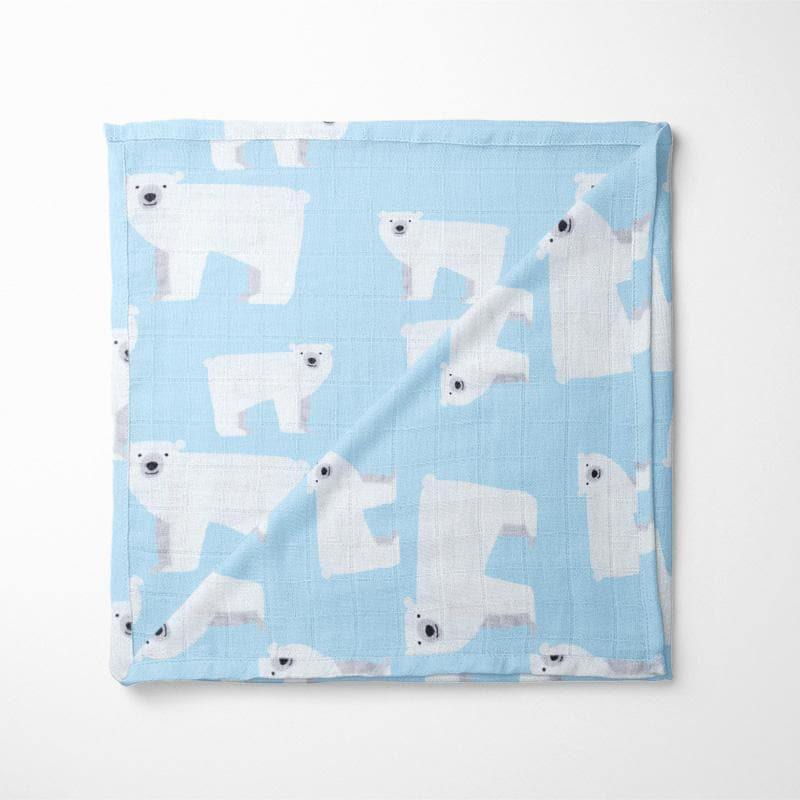 KIANAO Swaddling Blankets Polar Bear Organic Cotton Blankets