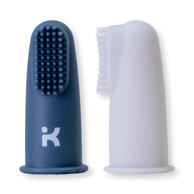 KIANAO Toothbrushes Dark Blue & Light Gray Finger Toothbrush Set of 2