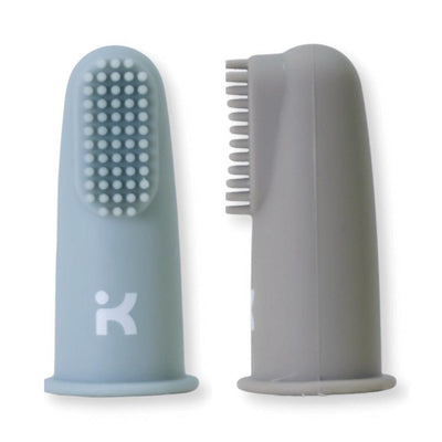 KIANAO Toothbrushes Light Blue & Gray Finger Toothbrush Set of 2
