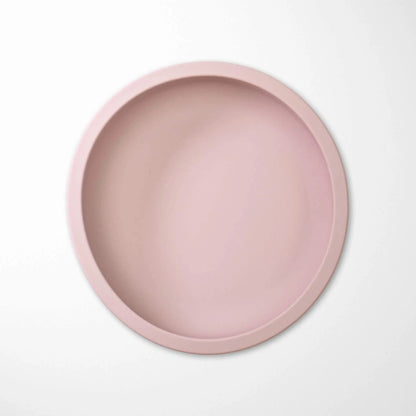 light pink baby feeding bowl with strong suction base, made of BPA-free silicone for safe mealtimes