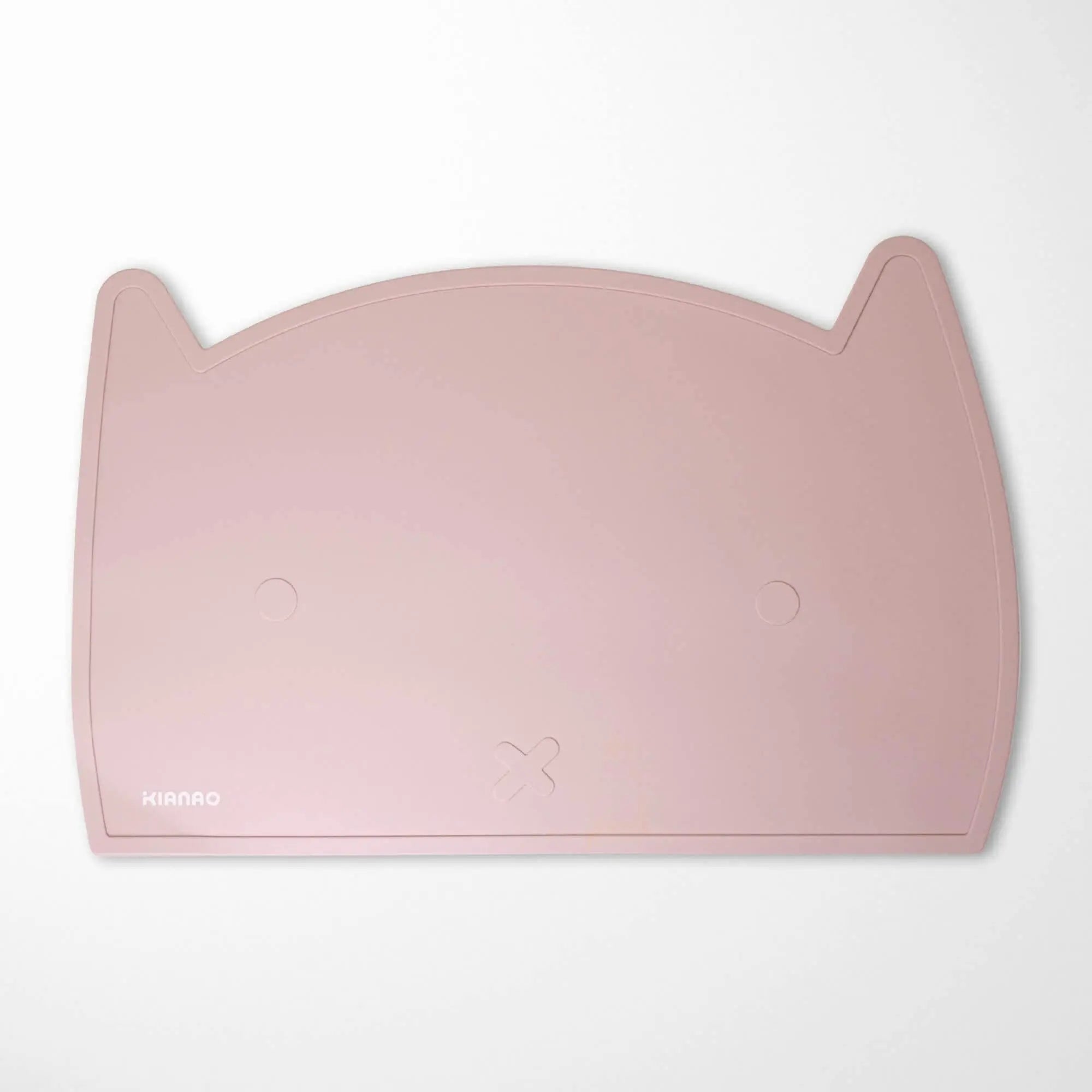 Light Pink cat silicone placemat with cute ear details, raised edges and non-slip bottom for mess-free meals