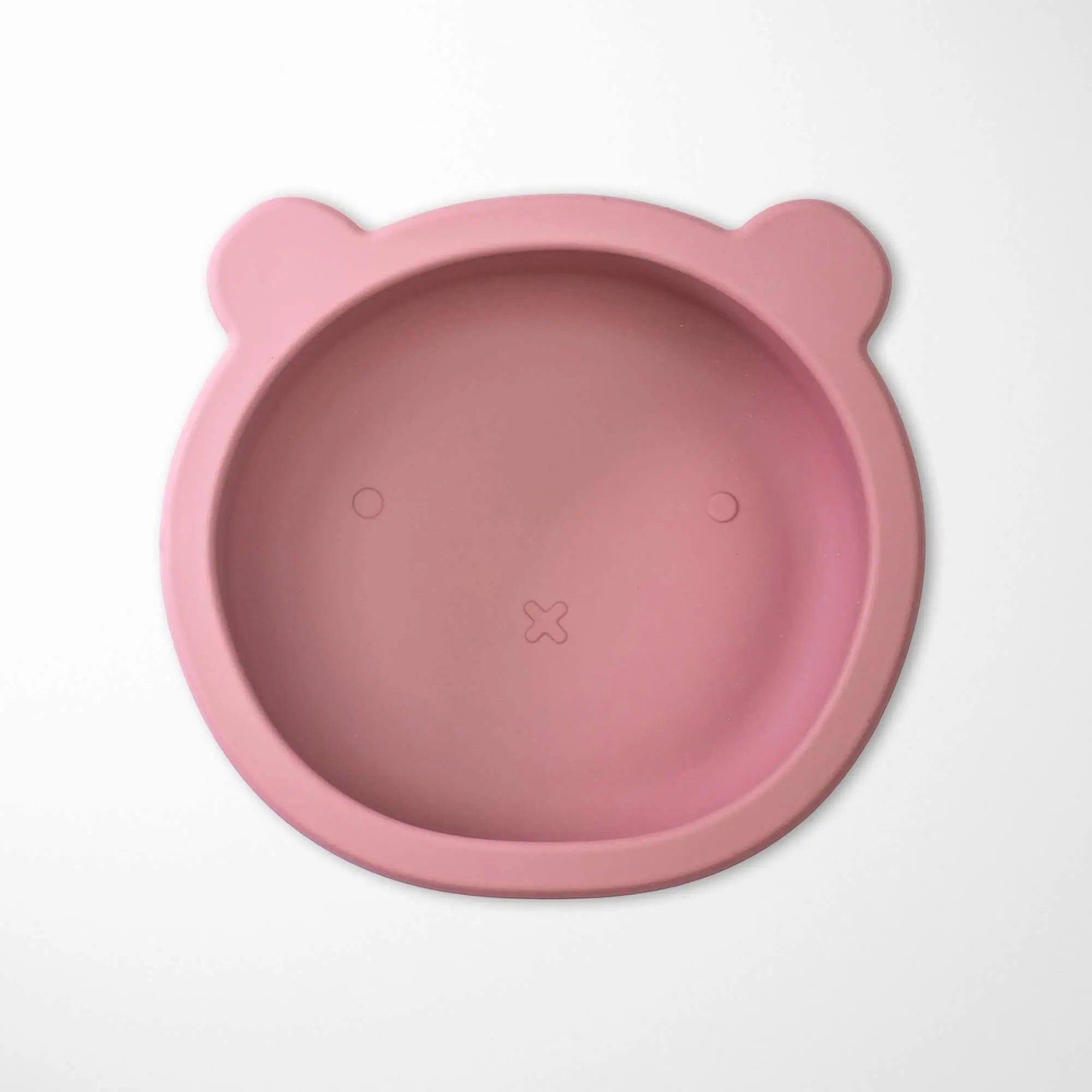 pastel violet bear-shaped baby bowl with secure suction base preventing tipping and spills during mealtime