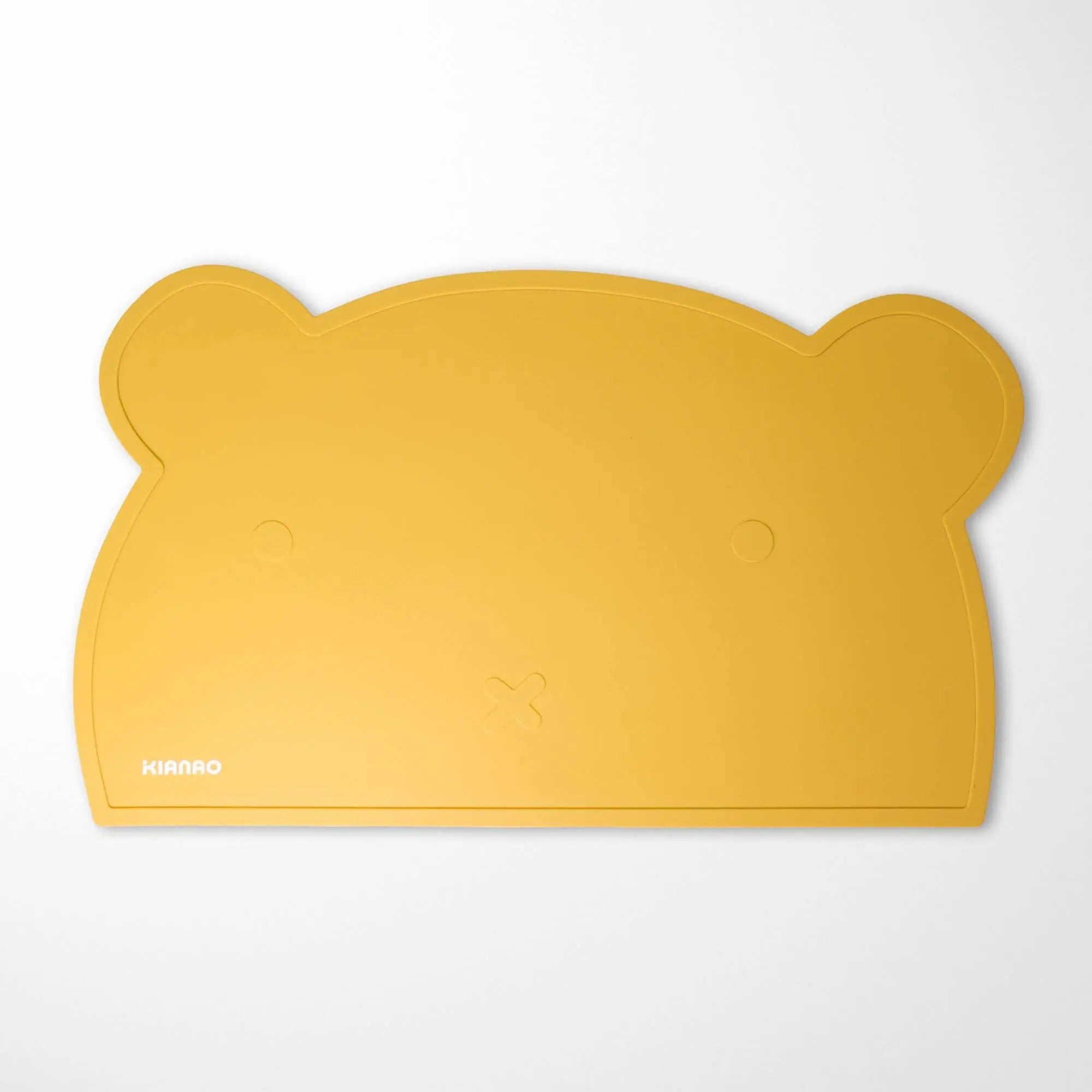 Sand Yellow bear silicone placemat with adorable ear design and practical raised edges for mess-free mealtimes
